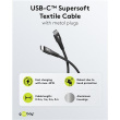 Goobay USB-C Supersoft Textile Cable with Metal Plugs, 1 m