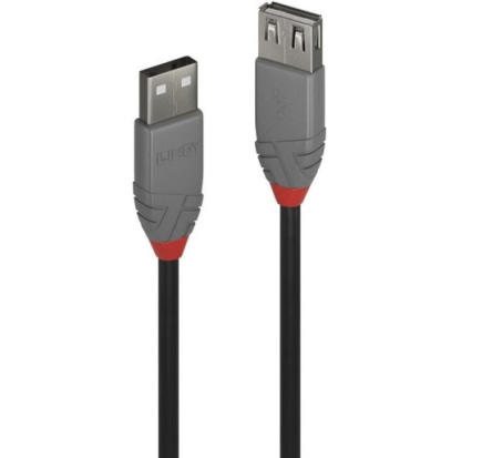 Lindy Anthra Line - USB extension cable - USB (M) to USB (F) - USB 2.0 - 2 m - round - black