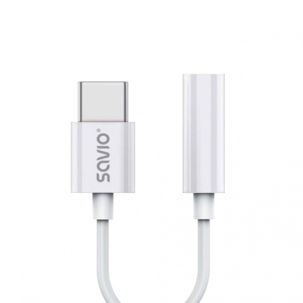 Savio Adapter AK-51 USB-C - Mini Jack 3,5mm, Xiaomi, Huawei, Oppo Savio Adapter AK-51 USB-C - Mini Jack 3,5mm, Xiaomi, Huawei, Oppo
