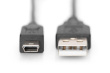 Digitus Connection cable USB A / miniUSB B M/M 1 m Черный