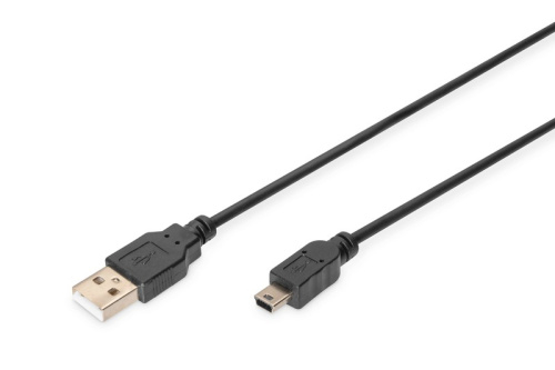 Digitus Connection cable USB A / miniUSB B M/M 1 m Черный