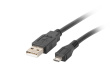 Lanberg Cable USB 2.0 micro AM-MBM5P 1M Черный