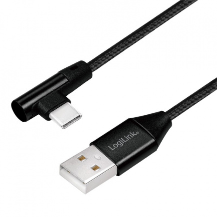 LogiLink USB2.0 cable USB-A male to USB-C 90 angled male