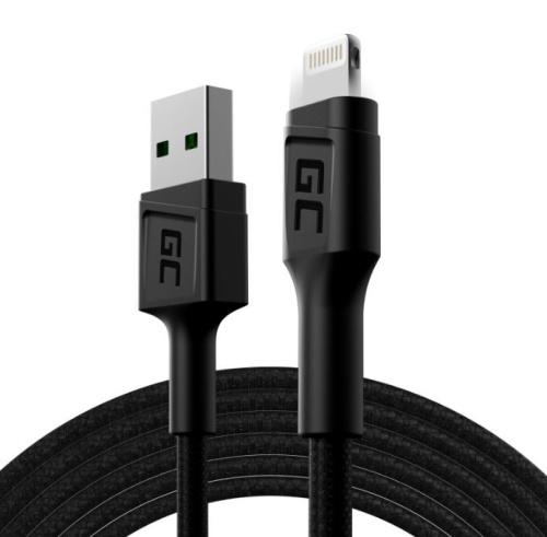 Green Cell Cable Ray USB-Lightning 200cm, LED backlight