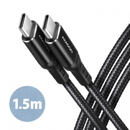 AXAGON BUCM-CM15AB cable PD 60 W USB-C USB-C, 1.5m