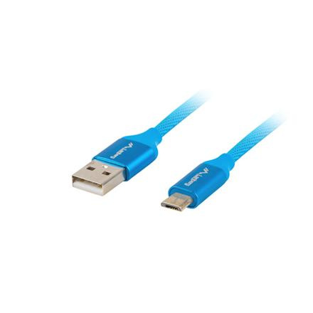 Lanberg USB Micro to USB-A 2.0 Cable Blue Premium QC 3.0, 1.8 m | CA-USBM-20CU-0018-BL | USB Micro to USB Type-A