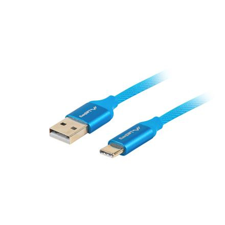 Lanberg USB Type-C to USB Type-A 2.0 Cable Blue Premium QC 3.0, 1 m | CA-USBO-22CU-0010-BL | USB Type-C to USB Type-A