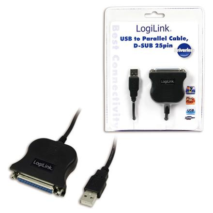 Logilink | USB 2.0 adapter to Paralel (LPT)  DB25 , 1,8m | USB-A to LPT USB A male | DB25