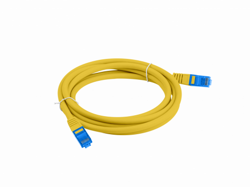 Lanberg - Patch cable - RJ-45 (M) to RJ-45 (M) - 1 m - S/FTP - CAT 6a - molded, snagless - yellow, RAL 1016 