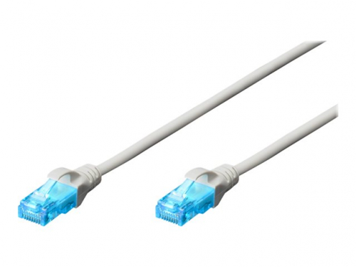  DIGITUS - Patch cable - RJ-45 (M) to RJ-45 (M) - 3 m - UTP - CAT 5e - booted, snagless - white 