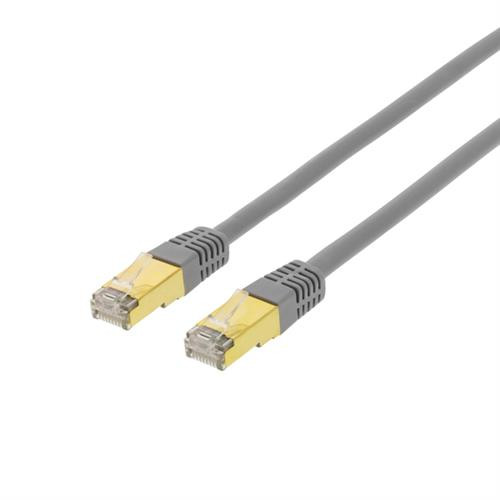 DELTACO S / FTP Cat7 patch cable, 0.5m, 600MHz, Delta-certified, LSZH, RJ45 connectors, gray