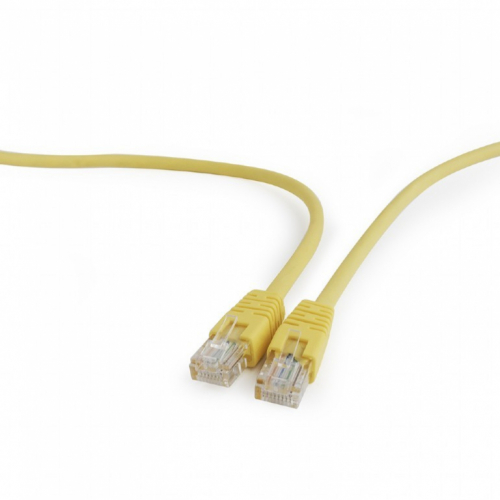 Gembird Yellow Patch cord cat 5E molded strain relief 50u plugs, 0.5 m