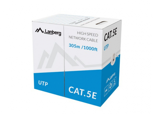 Lanberg Cable UTP Cat.5E CU 305 m drut grey