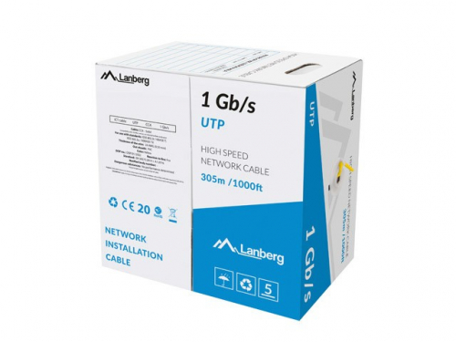 Lanberg LAN cable UTP 1GB/S 305M CCA wire yellow