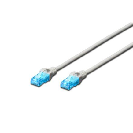 Digitus | Patch cord | CAT 5e U-UTP | Grey Modular RJ45 (8/8) plug | Modular RJ45 (8/8) plug DK-1512-100