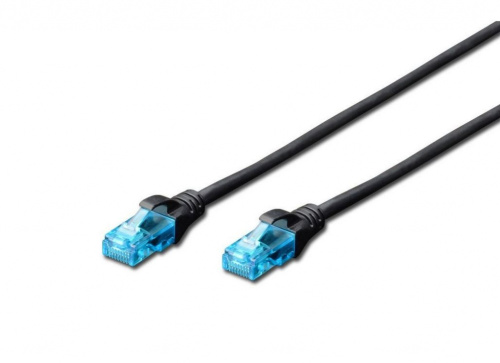 Digitus Patch cord RJ45/RJ45 U/UTP kat. 5e 5,0m AWG 26/7 PVC Must