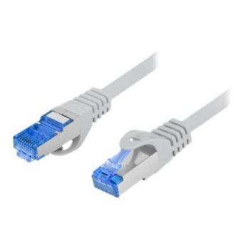 Lanberg Patch cable RJ-45 - 1.5 m - S/FTP - CAT 6a - halogen-free, molded, snagless, stranded - grey, RAL 7035 