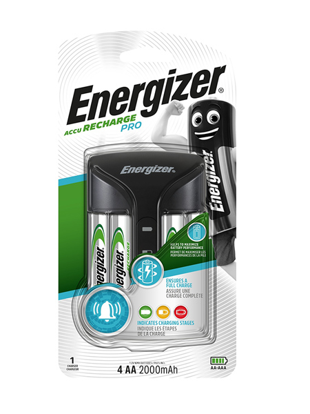 ENERGIZER Pro ACU HR6 POW battery charger + 2 AA 2000 mAh batteries