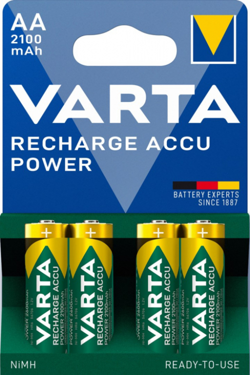 VARTA HR6 AA Recharge Accu Power 2100 mAh 56706 Rechargeable batteries 4 pc(s) Green, Yellow