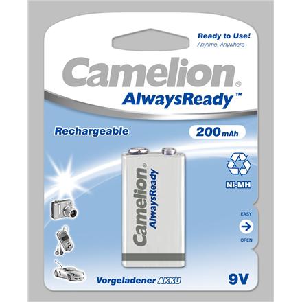 Camelion | 9V/6HR61 | 200 mAh | AlwaysReady Rechargeable Batteries Ni-MH | 1 pc(s)