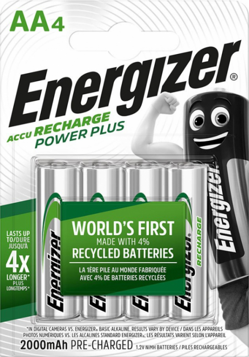 ENERGIZER BATTERY RECHARGEABLE POWER PLUS AA HR6/4 2000mAh