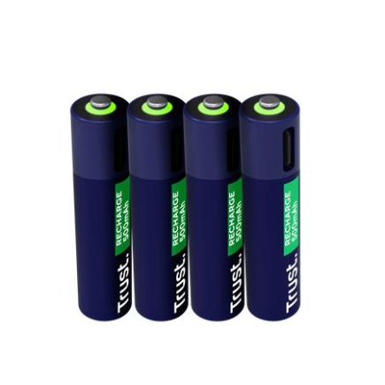 TERY RECH. LI-ION AAA/500MAH USB-C 4PACK 25671 TRUST