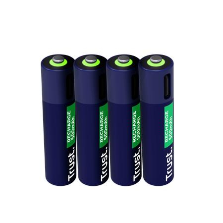 TERY RECH. LI-ION AAA/500MAH USB-C 4PACK 25671 TRUST