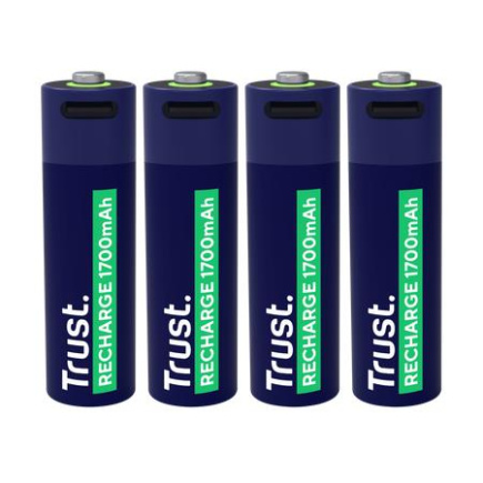 TERY RECH. LI-ION AA 1.5V/1700MAH USB-C 4P 25631 TRUST