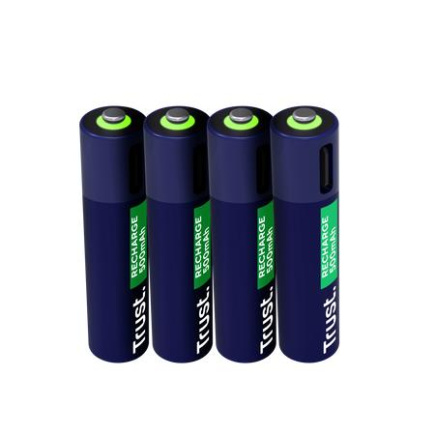 TERY RECH. LI-ION AAA/500MAH USB-C 4PACK 25671 TRUST