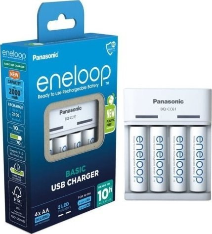 PANASONIC BASIC USB CHARGER + 4x AA ENELOOP 2000 mAh