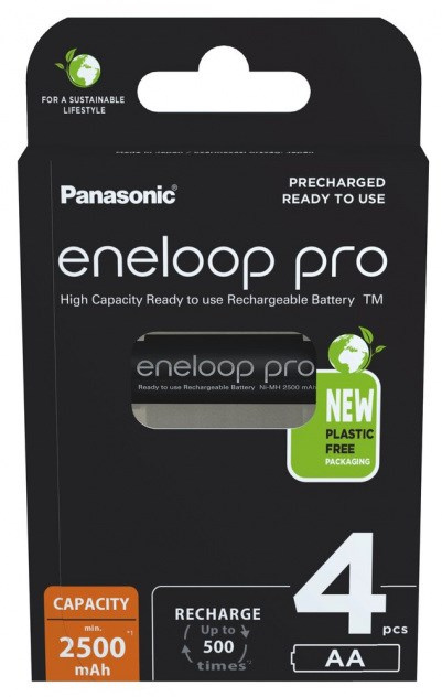 Rechargeable batteries PANASONIC ENELOOP PRO AA 2500 mAh 4 szt (BK-3HCDE/4CP)