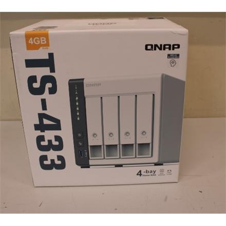 Taastatud. QNAP TS-433-4G 4 bay ARM 4C 2.0GHz , 4 x SATA 6Gb/s 3.5