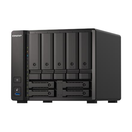 QNAP | 9-Bay QuTS hero NAS | TS-H973AX-8G | Up to 9 HDD/SSD Hot-Swap | AMD Ryzen | Ryzen V1500B Quad-Core | Processor frequency 2.2 GHz | 8 GB | DDR4