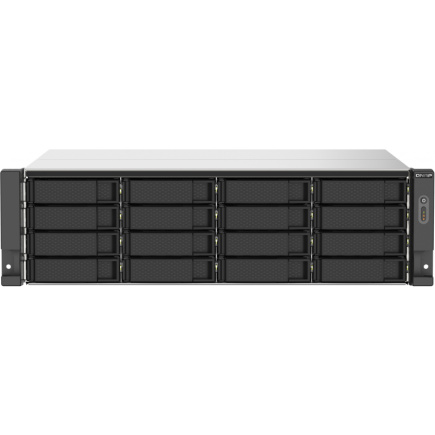 QNAP 16-Bay-Rackmount-NAS AMD Ryzen V1000-Serie V1500B 4C/8T 2,2GHz 16GB DDR4-RAM 2x2,5 GbE LAN optionale 10GbE und M.2
