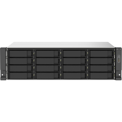 QNAP 16-Bay-Rackmount-NAS AMD Ryzen V1000-Serie V1500B 4C/8T 2,2GHz 16GB DDR4-RAM 2x2,5 GbE LAN optionale 10GbE und M.2