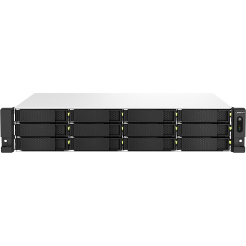 QNAP TS-1264U-RP-8G 2U 12-Bay rackmount NAS Intel Celeron N5095 quad-core 8GB onboard not expandable 12x3.5/2.5 SATA 2x300W r PSU