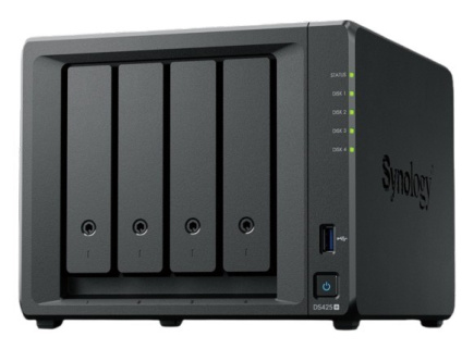Synology Serwer NAS DS425+ 4x0HDD J4125 2GB DDR4 1x1GbE 1x2,5GbE 3Y Synology Serwer NAS DS425+ 4x0HDD J4125 2GB DDR4 1x1GbE 1x2,5GbE 3Y