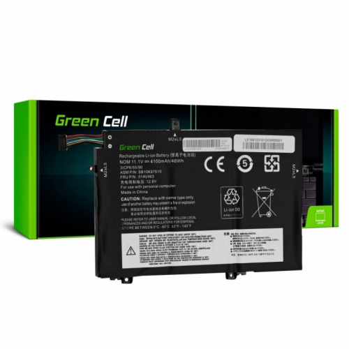 Green Cell Battery L17L3P52 11,1V 4100mAh for Lenovo ThinkPad L480 L580 L14