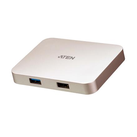 Aten | USB-C 4K Ultra Mini Dock with Power Pass-through | Ethernet LAN (RJ-45) ports | VGA (D-Sub) ports quantity | USB 3.0 (3.1 Gen 1) Type-C ports quantity 1 | USB 3.0 (3.1 Gen 1) ports quantity 1 | USB 2.0 ports quantity 1 | HDMI ports quantity 1