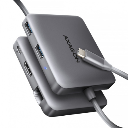 AXAGON multi-port dock HMC-5HL - 2xUSB-A 4K HDMI GLAN PD100W USB-C 15cm