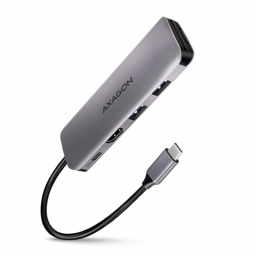 AXAGON Hub HMC-5 2x USB-A, HDMI, SD/microSD, USB 3.2 Gen 1, PD 100W, 20cm USB-C cable