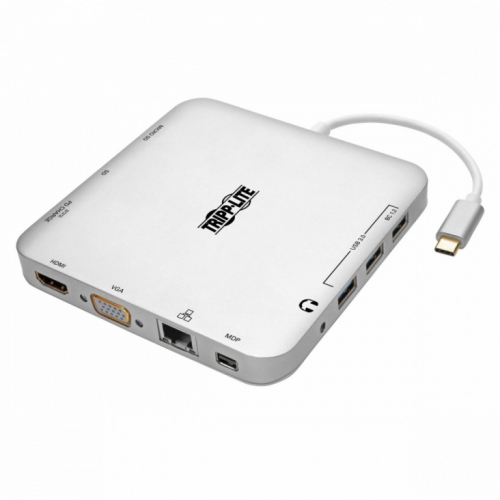 Eaton USB-C Dock, Dual Display - 4K HDMI/mDP, VGA, USB 3.2 Gen 1, USB-A/C Hub, GbE, 60W PD Charging
