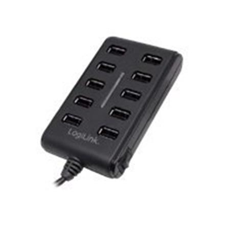 Logilink UA0125 USB Hub 10-Port USB2.0 with power adapter 3.5A, | Logilink UA0125