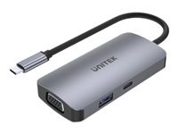 UNITEK Hub USB-C 1xUSB 3.1 Gen1 VGA 2xHdmi PD MST D1051A