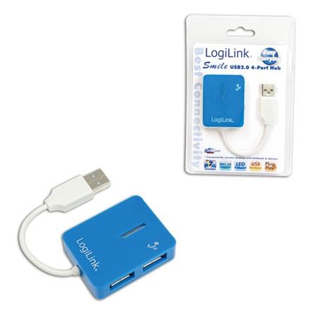 Logilink | USB 2.0 Hub 4-Port, Smile, Blue