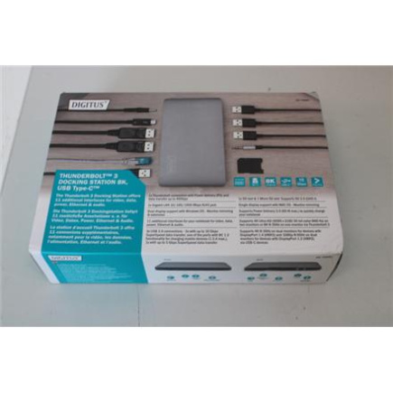 Восстановленный. | Digitus | Thunderbolt™ 3 Dockingstation 8K, USB Type-C™ | Ethernet LAN | Warranty 24 month(s) | DAMAGED PACKAGING, UNPACKED