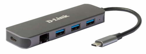 D-Link 5-in-1 USB-C Hub with Gigabit Ethernet/Power Delivery DUB-2334