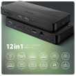 AXAGON HMC-U4 USB hub 12in1 40Gbps LAN HDMI DP PD
