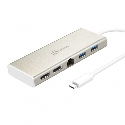 j5create JCD381-N USB Type-C™ Dual HDMI Mini Dock-Ethernet/ USB 3.1 HUB / PD2.0