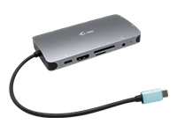 I-TEC USB-C Metal Nano Dock 1xHDMI 1xVGA 1xSD Cardreader 1xmicroSD Cardreader 1xGLAN 1xAudio/Mic 3xUSB 3.1 1xUSB-C Data 1xUSB-C PD